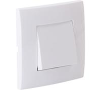 Zenitech Bouton Poussoir encastré + Plaque de Finition Blanc, Kalya | Bouton poussoir encastré + plaque de finition blanc, gamme Kalya, pour commande d'éclairage encastrée