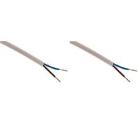Zenitech Câble d'alimentation électrique H05VV-F 2x1mm² Blanc - 5m (Lot de 2)