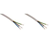 Zenitech Câble d'alimentation électrique H05VV-F 3G1mm² Blanc - 10m (Lot de 2)