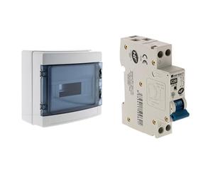 Zenitech - Coffret Électrique Étanche IP65 8 Modules avec Accessoires de Montage + Disjoncteur PH/N 20A NF pour Protection des Circuits Cumulus et Chauffe-Eau