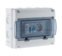 Zenitech Coffret Électrique Étanche IP65 8 Modules Équipé Blanc | Rail DIN 35 mm, Livré avec Rail DIN, Bornier et Accessoires, Porte Transparente, Certifié NF, Blanc, Contact de Terre