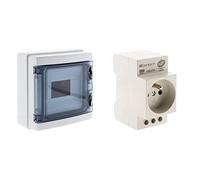 Zenitech Coffret étanche IP65 12 modules livré avec accessoires & Prise modulaire 2P+T NF