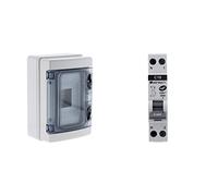 Zenitech Coffret étanche IP65 4 modules livré avec accessoires & Disjoncteur PH/N 10A NF