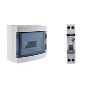 Zenitech Coffret étanche IP65 8 modules livré avec accessoires & Disjoncteur PH/N 10A NF
