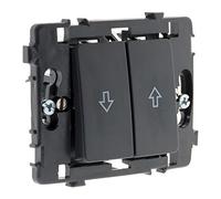 Zenitech - Commande Volet Roulant Bornes Automatiques Clarys - Noir - Fixations à Griffes et à Vis - Compatible Boîtes Standards - Montage Rapide sans Vis Apparentes - Pose Avant Peinture