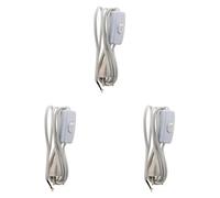 Zenitech Cordon + Interrupteur luminaire 1,5m - Blanc (Lot de 3)