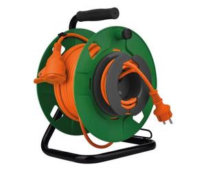 ZENITECH Dévidoir de tuyau de jardin IP44 - 1 prise 16A - 3G1,5mm² - 35 m