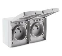 Zenitech - Double prise Orok 16A 2P+T étanche IP55 - Gris