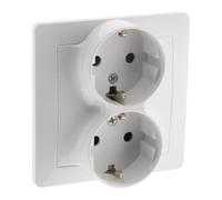 Zenitech Prise double encastrée Orys Schuko Blanc