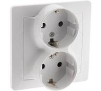 Zenitech - Double prise encastrée Schuko - Blanc - Orys blanc