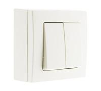Zenitech Double va et Vient 10 A saillie Bel'Vue Blanc | Commande électrique : double va et vient 10 A saillie Bel'Vue, blanc ; fonction, calibre et mode de pose selon le modèle