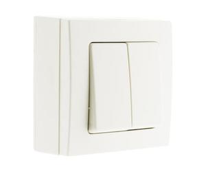 Zenitech Double va et Vient 10 A saillie Bel'Vue Blanc | Commande électrique : double va et vient 10 A saillie Bel'Vue, blanc ; fonction, calibre et mode de pose selon le modèle