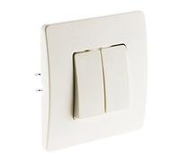 Zenitech - Double Va et Vient Bornes Auto Venus - Blanc - Compatibilité Boîtes Standards - Fixation à Vis et Griffes - Câblage Rapide par Bornes Automatiques - Clipsage Facile de la Façade