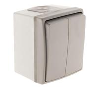 Zenitech Double va-et-Vient IP55 Orok | Commande électrique : double interrupteur va et vient IP55 ; fonction, calibre et mode de pose selon le modèle