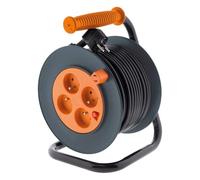 Zenitech - Enrouleur 4 Prises 16A câble 3G1,5mm² 20m + Coupe-Circuit - Noir