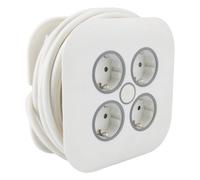 Zenitech Enrouleur 4 Prises Schuko - 7m Blanc