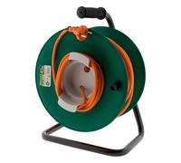 Zenitech Enrouleur avec prise 2x1,5 mm² 40m pied métal + coupe circuit