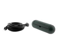 Zenitech - Enrouleur de Chantier IP44 4 Prises 16A 25 m + Prolongateur de Chantier 16A 10 m - Câbles HO7RN-F 3G2,5 mm2 - Alimentation Sécurisée pour Travaux - Orange et Noir