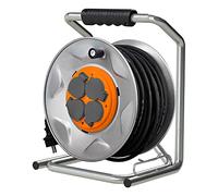 Zenitech Enrouleur de chantier IP44 4 prises 16A 3G2,5 mm² 35 m Orange