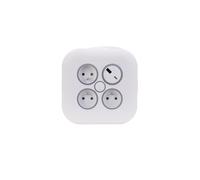 Zenitech Enrouleur Design multiprise 3 prises secteur 16A + 1 prise USB-A + USB-C - Câble de 7 m - Blanc