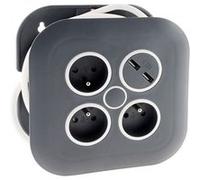 Zenitech - Enrouleur Domestique 3 x 2P+T + 2xUSB - 7m - Noir