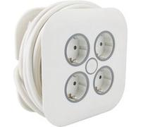 Zenitech Enrouleur domestique 4 prises Schuko 7 m Blanc