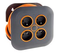 Zenitech - Enrouleur Domestique 4 x 2P+T 16A + Coupe-Circuit - 7m - Orange