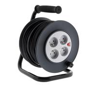 Zenitech – Enrouleur 4 prises 16A, câble 3G1,5 mm² 20 m avec coupe-circuit – Noir