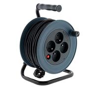 Zenitech Enrouleur Électrique 4 Prises H05VV-F 3G1mm² 15m Gris | 2300W Déroulé, 16A, Usage Ménager, Gris, Raccordement Rapide, Format Compact, Matière Auto-Extinguible