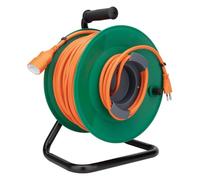 Zenitech Enrouleur Électrique H05VV-F 3G1,5mm² 50m Coupe-Circuit Orange | Coupe-Circuit Thermique, Poignée Ergonomique, 2300W Déroulé, 16A, Chantier et Extérieur, Orange, Matière Auto-Extinguible