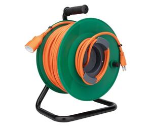 Zenitech Enrouleur Électrique H05VV-F 3G1,5mm² 50m Coupe-Circuit Orange | Coupe-Circuit Thermique, Poignée Ergonomique, 2300W Déroulé, 16A, Chantier et Extérieur, Orange, Matière Auto-Extinguible