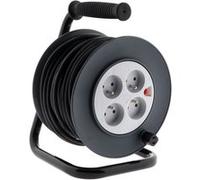 Zenitech - Enrouleur H05VV-F 4 prises 3G1,5mm² 15m + coupe-circuit - noir Noir G