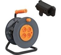 Zenitech - Enrouleur H05VV-F 4 prises 3G1mm² 25m + coupe-circuit + support