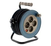 Zenitech – Enrouleur ménager 15 m – 3G1,5 mm² – 4 prises – Taupe