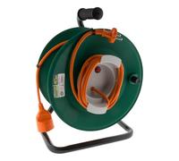 Zenitech - Enrouleur sans Prise 2x1,5 mm² 40m Pied métal + Coupe Circuit