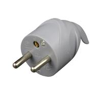 ZENITECH Fiche électrique mâle sortie coudée 16A 2P+T gris