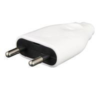ZENITECH Fiche électrique mâle sortie latérale 2P 6A blanc