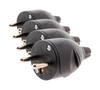 Zenitech Fiche mâle 16A 2P+T Noir (Lot de 4)