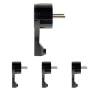 Zenitech - Fiche Mâle 16A Extraplate avec Anneau d'Extraction - Conforme à la Norme NF - Idéale pour Espaces Réduits - Noir - Installation Sécurisée et Pratique (Lot de 4)
