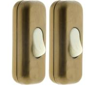 Zenitech Interrupteur 2A unipolaire - Marron (Lot de 2)