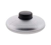 Zenitech Interrupteur à Pied Bi-Colore Argent/Noir | Interrupteur Rond avec Bouton Poussoir, Compatible avec Lampes et Luminaires, Dimensions 6 x 6 x 4 cm