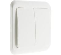 Zenitech - Interrupteur double encastré Antaria - Blanc blanc