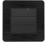 Zenitech - Interrupteur simple commande volets roulants 10A - métal Noir brossé - Kouro Noir