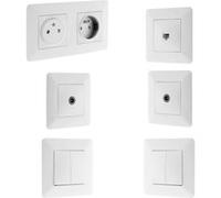 Zenitech - Interrupteur va et vient + prise TV + RJ45 + double prise affleurante G
