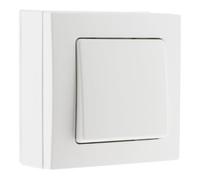 Zenitech - Interrupteur Va & Vient 10A - Appareillage Électrique sans Vis Apparente - Compatible Moulures Standards - Fixation Facile - Normes NF et CE - Blanc - Prêt à Poser