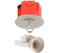 Zenitech Kit DCL Point de centre murs placo Ø65 mm - Fiche, Douille E27, Crochet - Rouge