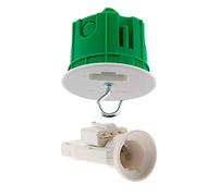 Zenitech Kit DCL point de centre pour murs pleins Diam 65 mm avec fiche, douille E27 et crochet NF