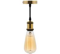 Zenitech - Kit suspension vintage avec câble textile et ampoule filament carbone Edison Cuivre G