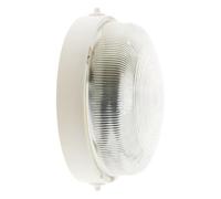 Zenitech Lebenoid - Hublot Rond 1/4 Tour Étanche IP44 - Polycarbonate - Culot E27, Classe II, Extérieur, Garage - Supporte Ampoule 100W Max (Non Incluse) - Ø200mm - Blanc