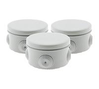Zenitech Lot 3 boîtes de dérivation IP55 Ø80x40mm - Gris